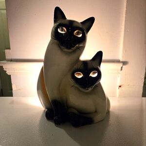 Vintage Mid Century Ceramic Leland Claes Cat Kitty TV Lamp Light
